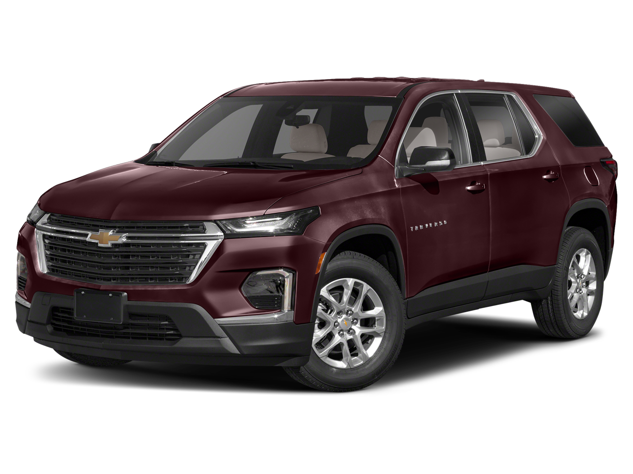 2022 Chevrolet Traverse LT 1LT in Black Cherry Metallic — front three-quarter view