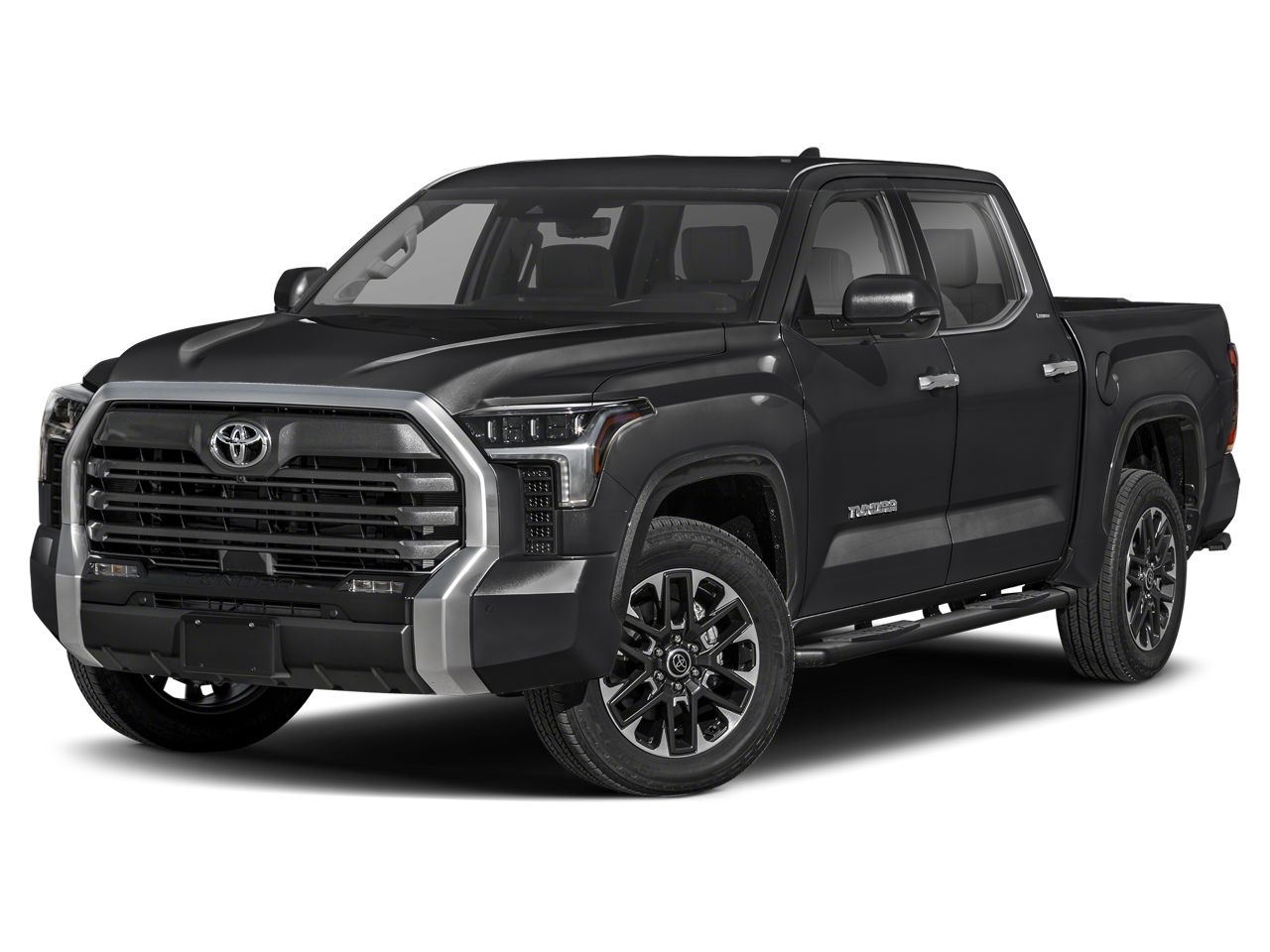 2024 Toyota Tundra Limited in Midnight Black Metallic — front three-quarter view