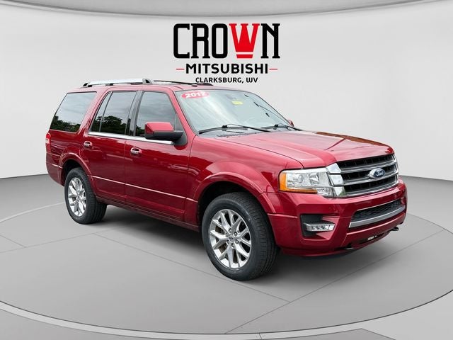 2017 Ford Expedition Limited in Ruby Red Metallic — front three-quarter view