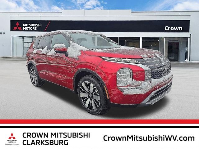 2026 Mitsubishi Outlander SE in Red Diamond — front three-quarter view